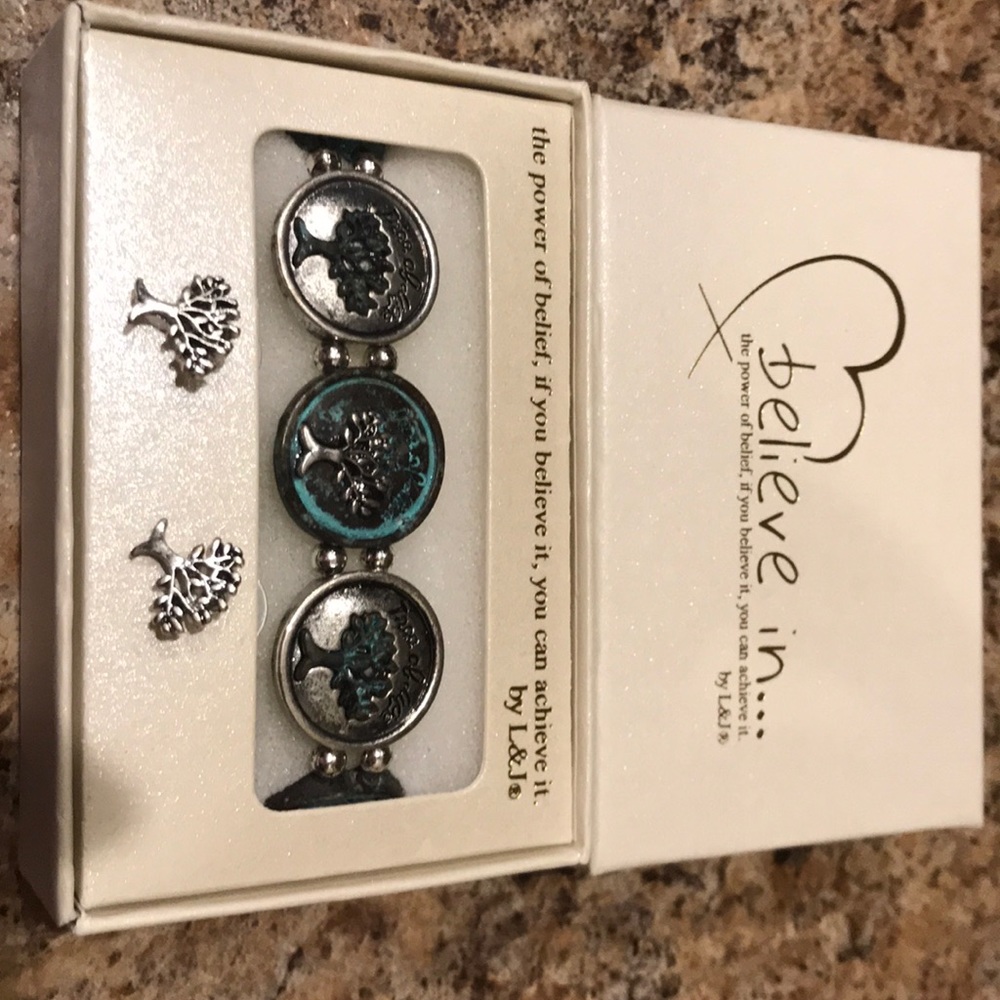 Never worn bracelet & earring set